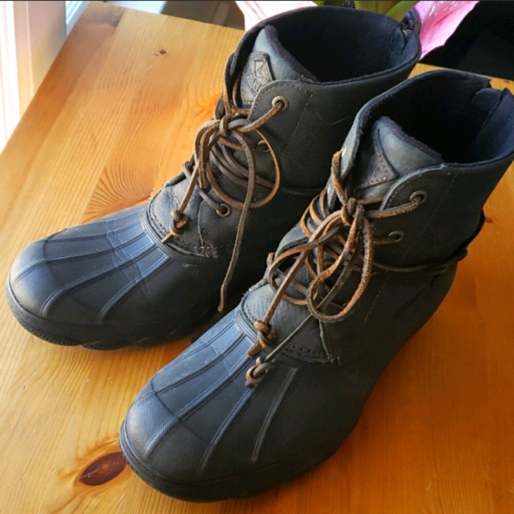 Sperry leather/rubber duck boots